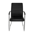 **Chaise de bureau moderne en cuir noir avec accoudoirs**