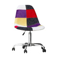 **Chaise de bureau moderne en tissu patchwork avec roulettes**