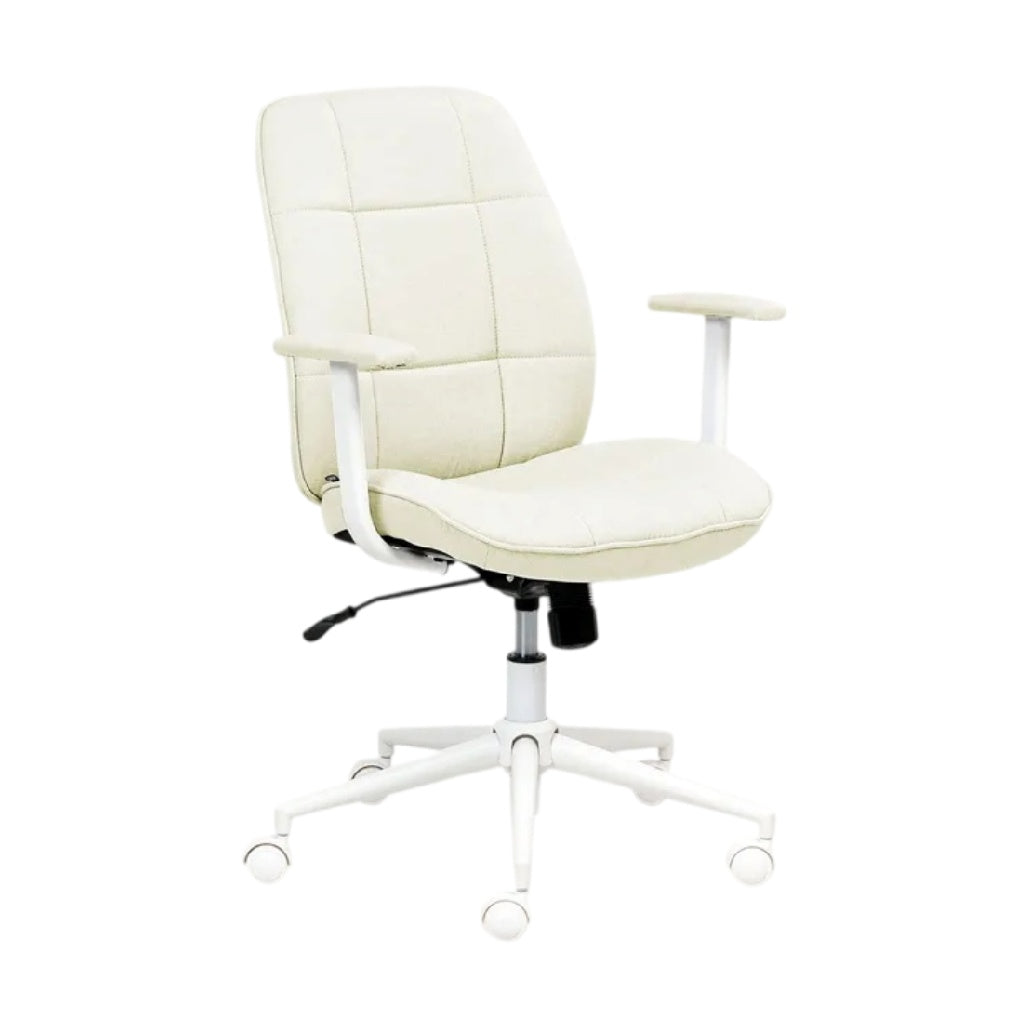 **Chaise de bureau ergonomique blanche avec accoudoirs réglables**